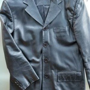 Lamb Real Leather Mens Jacket Soft Black Color Medium